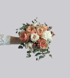 Peach and Pink Bridal Bouquet