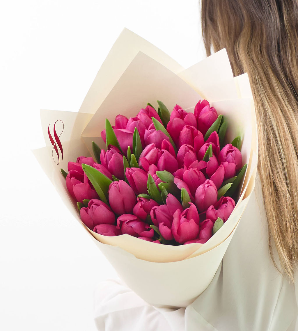 50 Hot Pink Tulips