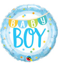 Baby Boy Banner & Dots Foil Balloon