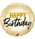 Birthday Gold Glitter Dots Foil Balloon