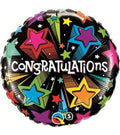 Congratulations! Shooting Stars Foil Balloon