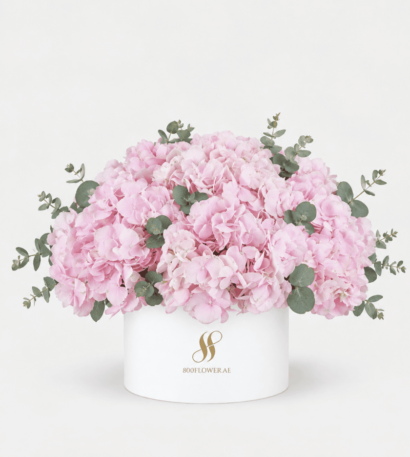 Pink Hydrangea Medium Round Box
