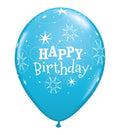 Happy Birthday Rubber Balloon - Sky Blue