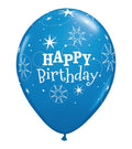 Happy Birthday Rubber Balloon - Dark Blue