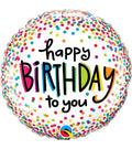 Happy Birthday Sprinkled Dots Foil Balloon