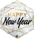 New Year Marble Rectangles Foil Balloon