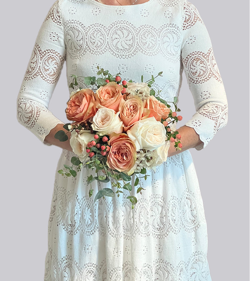 Peach and Pink Bridal Bouquet