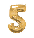 Super Shape Number 5 Gold Foil Balloon