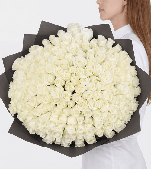 100 Beauty-Full White Roses